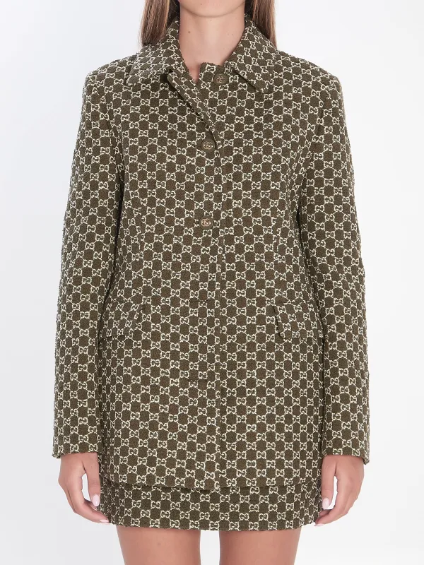 GREEN/WHITE JACKET IN GG BOUCLÃ&COPY; COTTON sold by Lord & Taylor