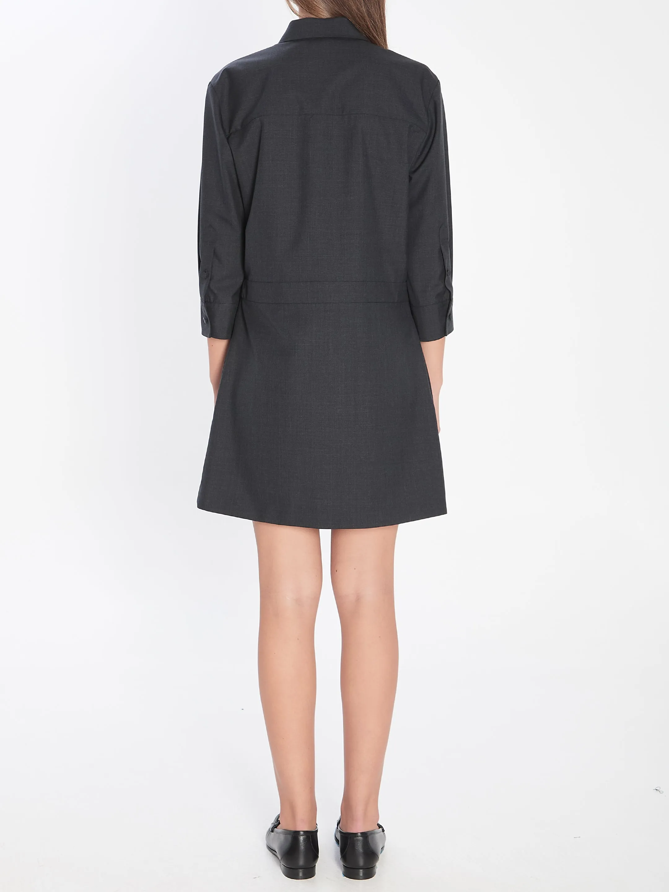 GREY SHIRT DRESS IN WOOL sold by Lord & Taylor product image thumbnail 4