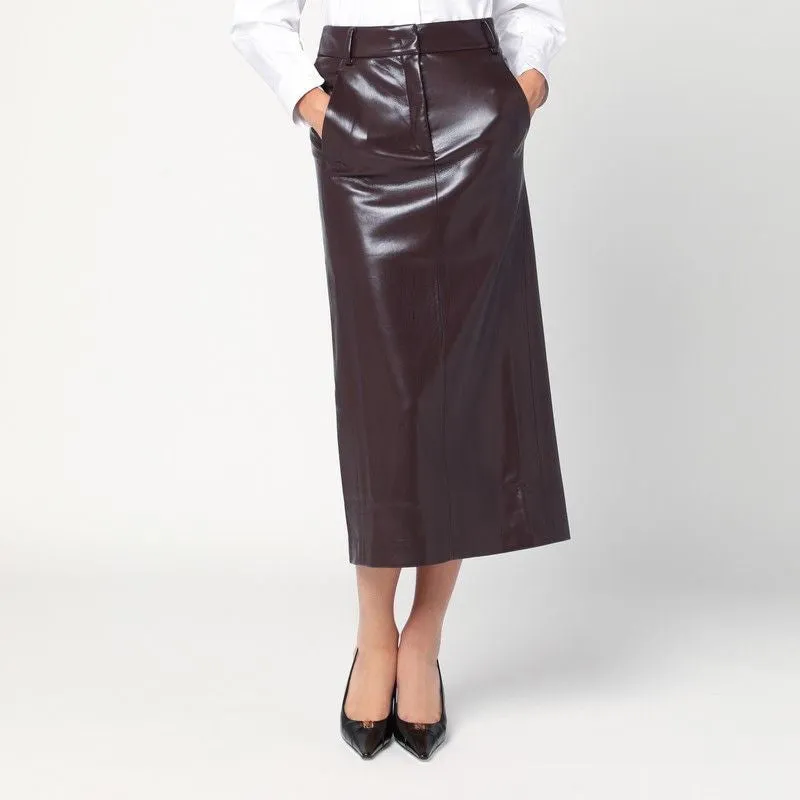 BORDEAUX FAUX LEATHER MIDI SKIRT sold by Lord & Taylor