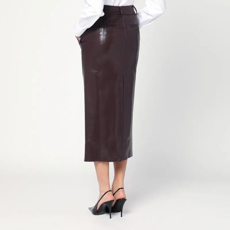 BORDEAUX FAUX LEATHER MIDI SKIRT sold by Lord & Taylor product image thumbnail 2