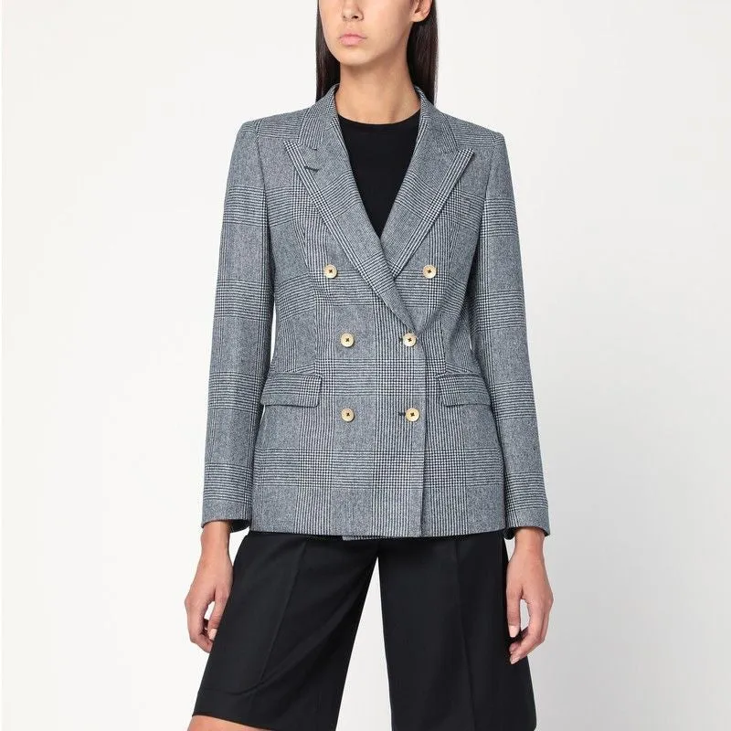 DOUBLE-BREASTED JACKET IN PRINCE OF WALES WOOL sold by Lord & Taylor