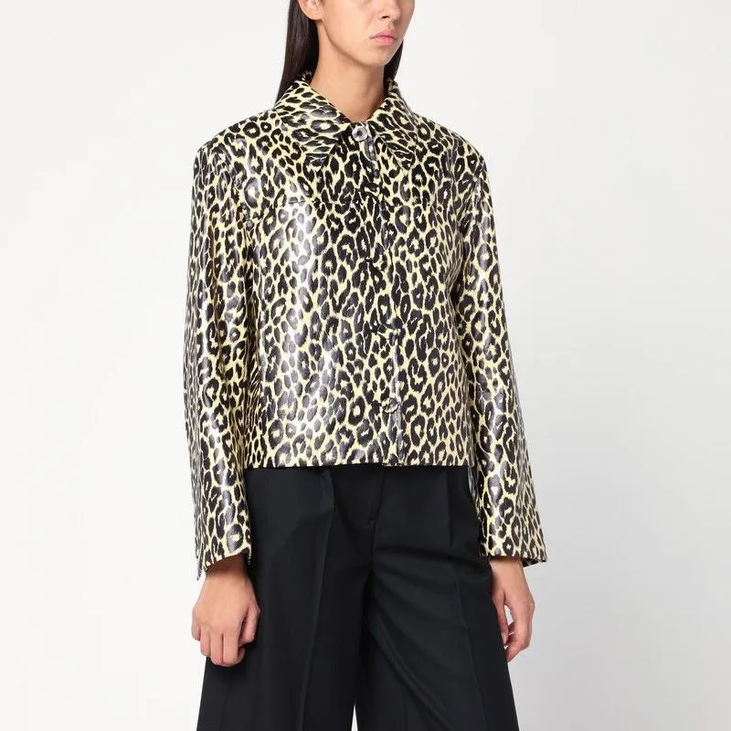 LEOPARD PRINT JACKET IN COATED FABRIC sold by Lord & Taylor