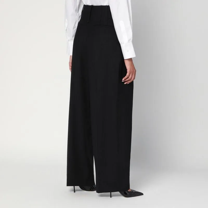 WIDE BLACK TROUSERS IN WOOL BLEND sold by Lord & Taylor product image thumbnail 2