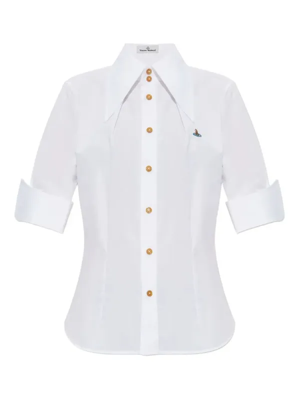 SHIRT WITH ORB EMBELLISHMENTS AND A BUTTON FRONT made by Vivienne Westwood