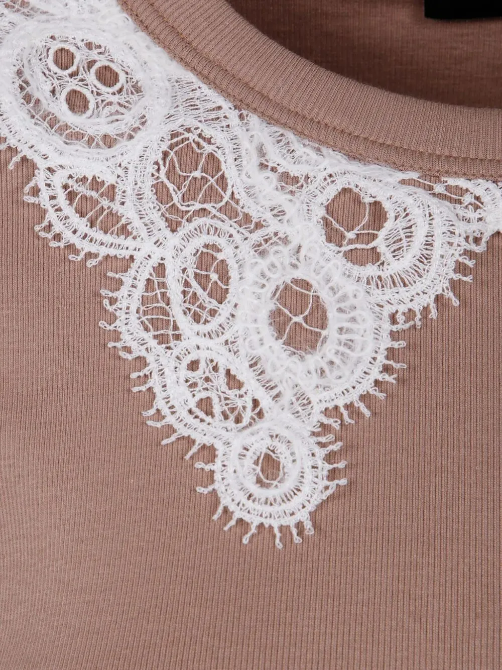 LONG SLEEVE T-SHIRT WITH MACRAME` LACE COLLAR sold by Lord & Taylor product image thumbnail 5