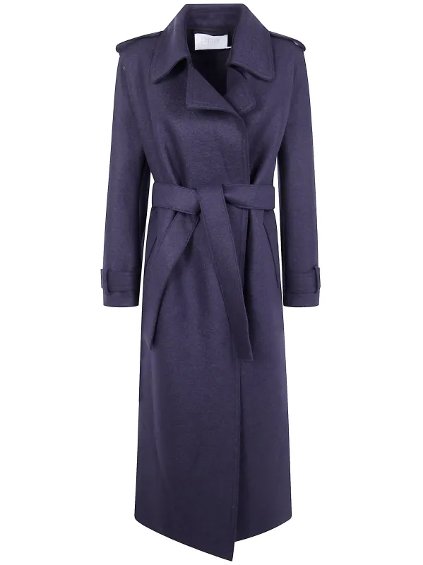 WOMEN LONG TRENCH DOUBLE STITCHING PRESSED WOOL sold by Lord & Taylor