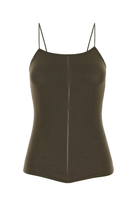 ARMY GREEN VISCOSE BLEND TANK TOP sold by Lord & Taylor