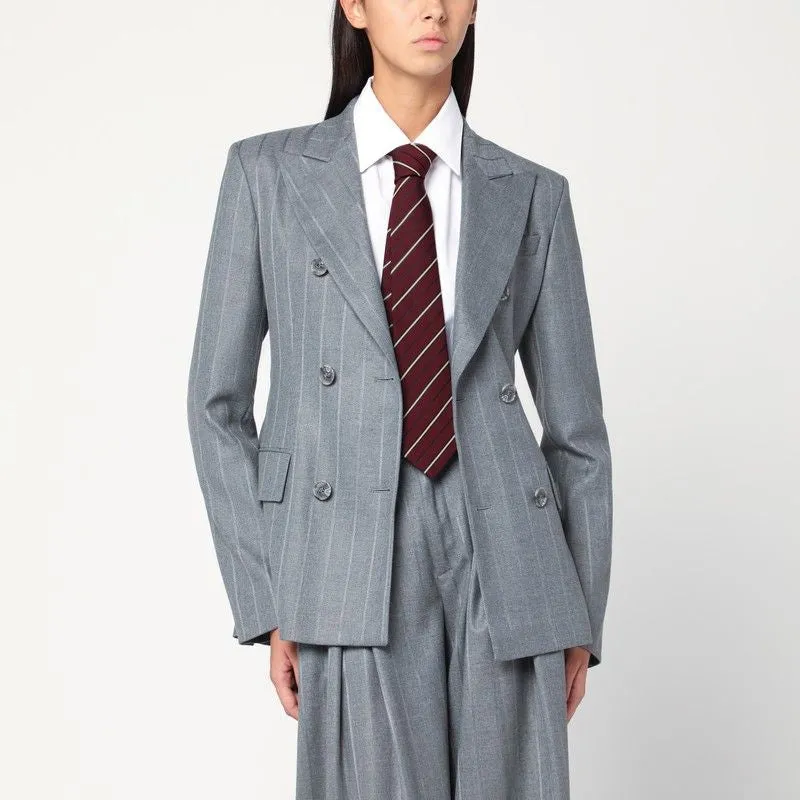 SHANNON GREY PINSTRIPED DOUBLE-BREASTED JACKET sold by Lord & Taylor