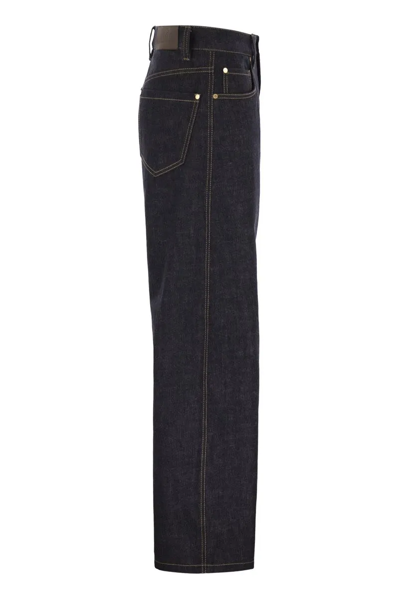 LOOSE FLARED DENIM PANTS WITH MONILINE sold by Lord & Taylor product image thumbnail 3