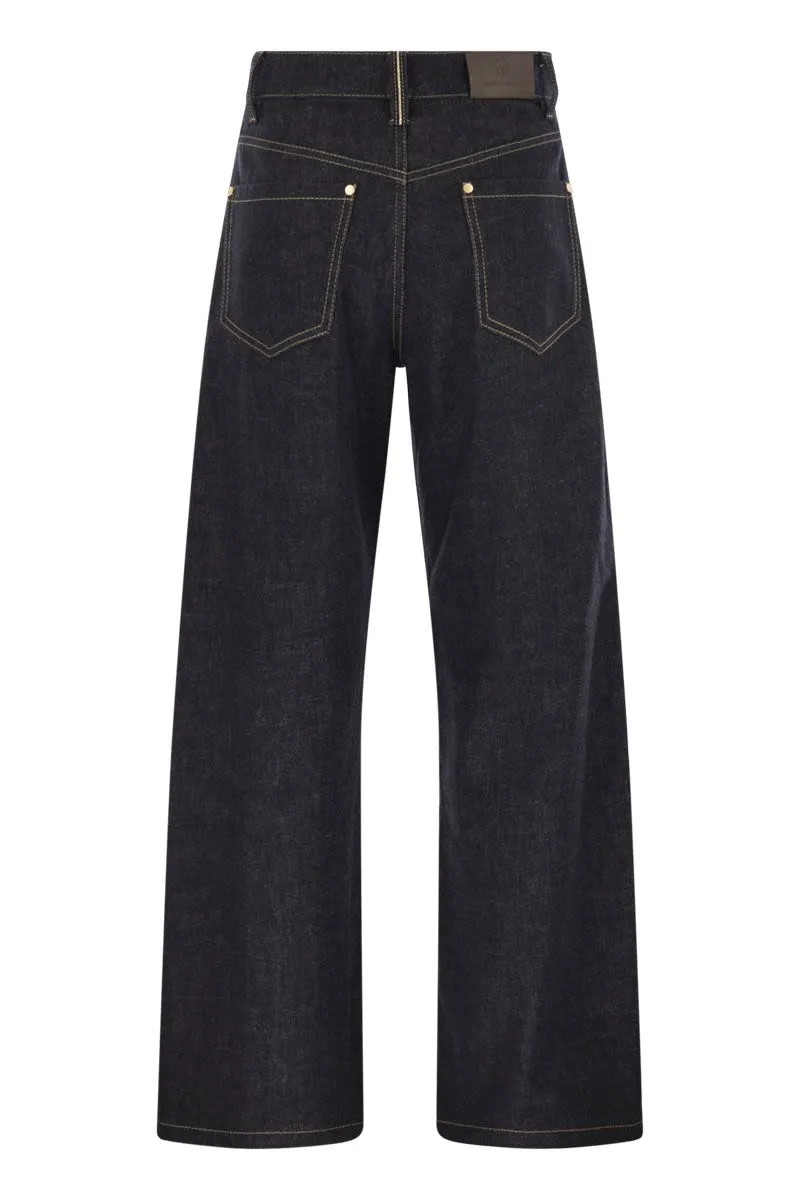LOOSE FLARED DENIM PANTS WITH MONILINE sold by Lord & Taylor product image thumbnail 2