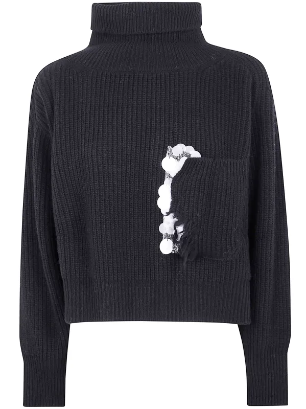 EMBROIDERED HIGH TURTLE NECK SWEATER sold by Lord & Taylor