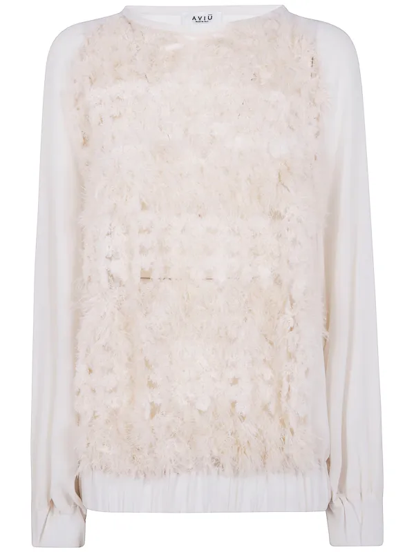 FEATHERS EMBROIDERED BLOUSE sold by Lord & Taylor