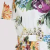 FLOWER PRINT COTTON MIDI DRESS sold by Lord & Taylor