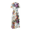 FLOWER PRINT COTTON MIDI DRESS sold by Lord & Taylor