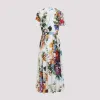 FLOWER PRINT COTTON MIDI DRESS sold by Lord & Taylor
