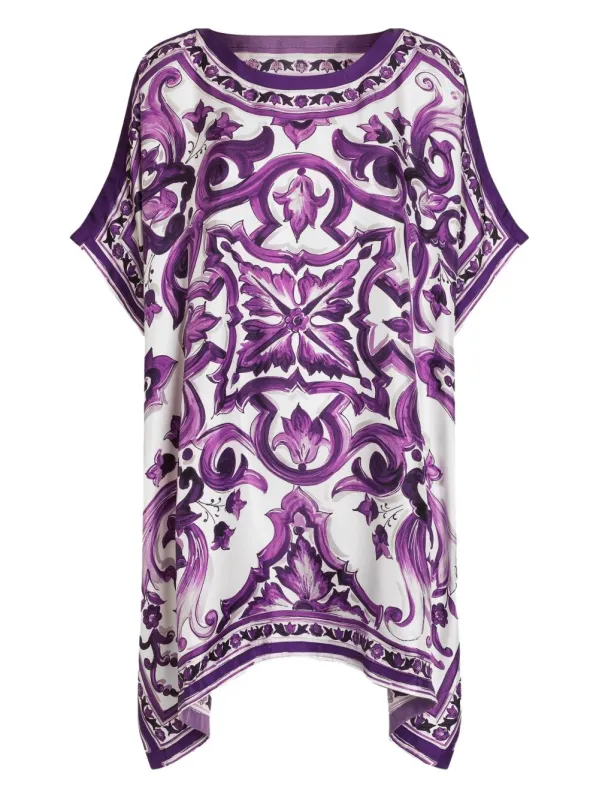 PRINTED SILK TWILL KAFTAN sold by Lord & Taylor