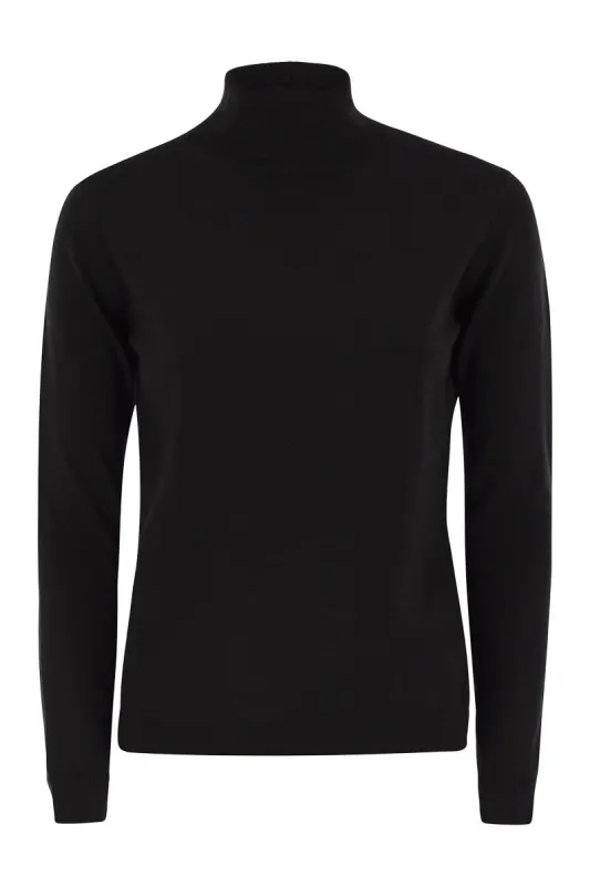 KIKU - TURTLENECK IN SILK AND WOOL YARN sold by Lord & Taylor