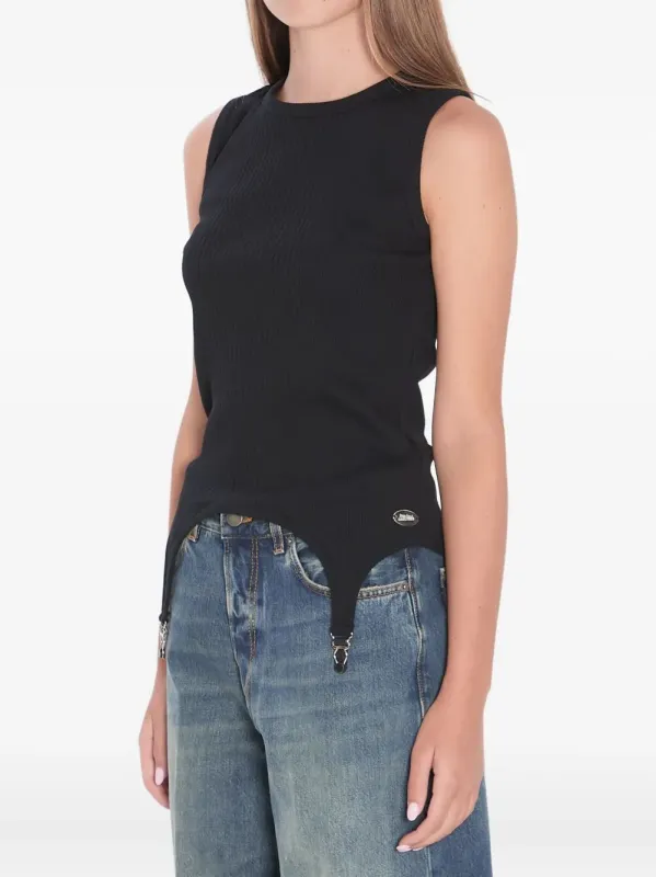 COTTON RIBBED TANK TOP WITH LINGERIE GARTER sold by Lord & Taylor