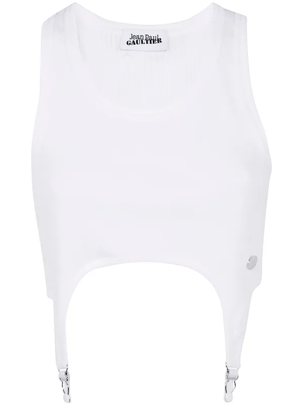 COTTON RIBBED BRA WITH LINGERIE GARTER sold by Lord & Taylor