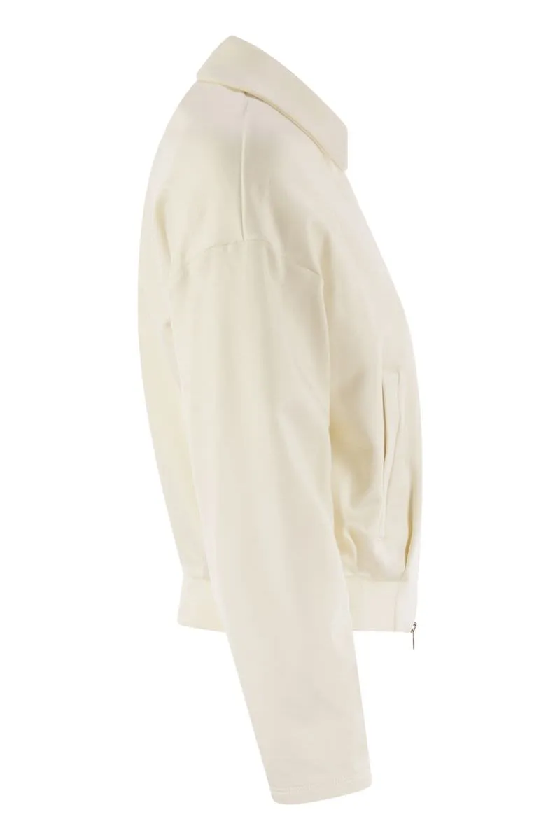 ARGENTA - CROPPED SILK AND COTTON SWEATSHIRT sold by Lord & Taylor product image thumbnail 3