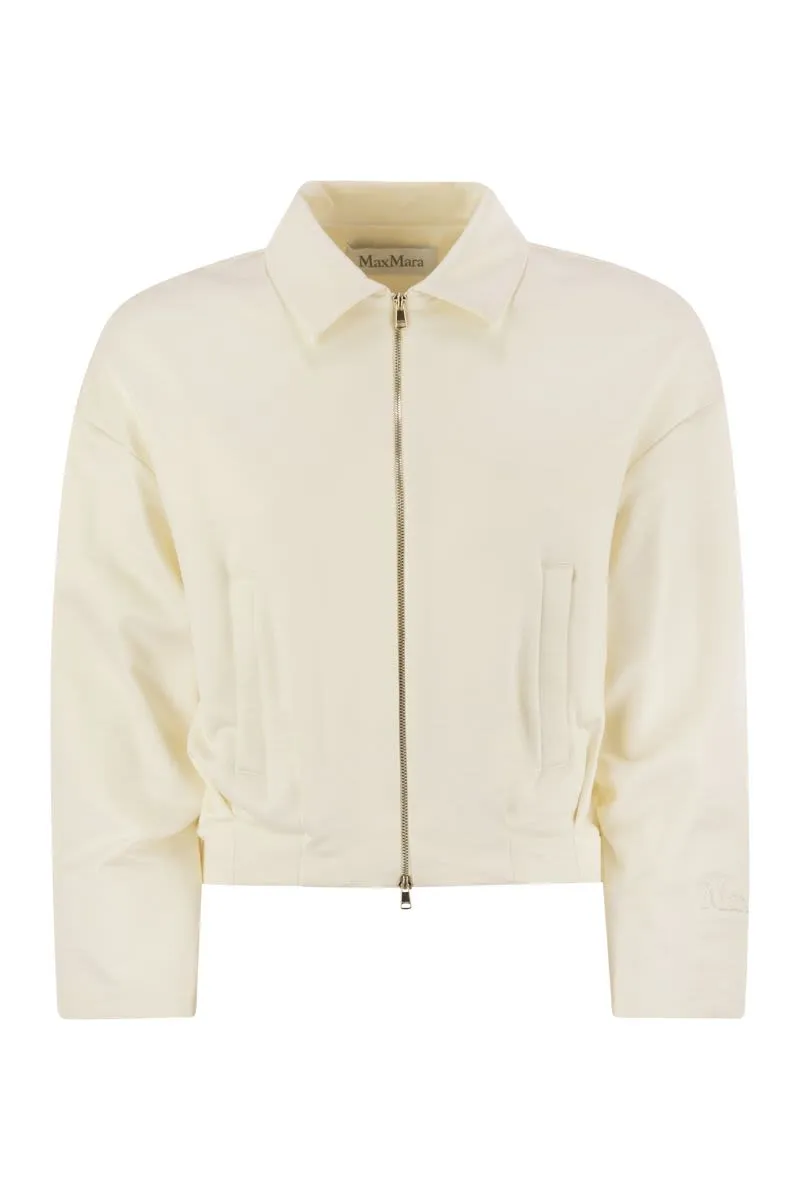 ARGENTA - CROPPED SILK AND COTTON SWEATSHIRT sold by Lord & Taylor
