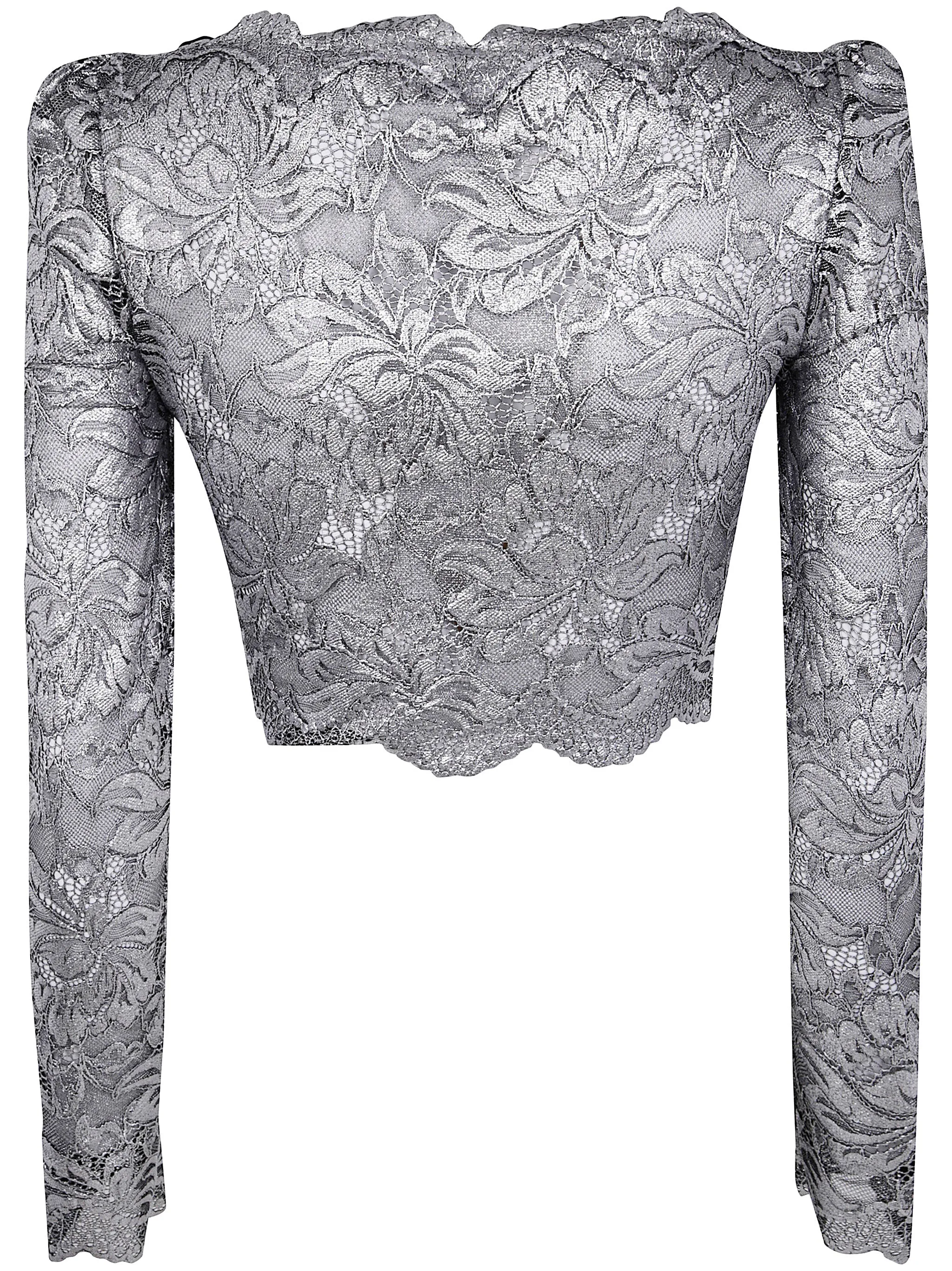 CROPPED LONG SLEEVES LACE TOP sold by Lord & Taylor product image thumbnail 2