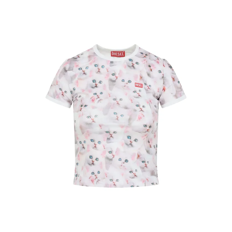 CAT-PRINT T-SHIRT WITH SHORT SLEEVES THROUGHOUT made by Diesel