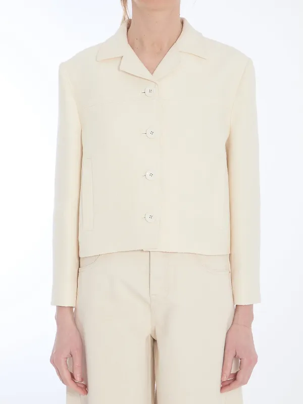 GG JACQUARD CROPPED JACKET sold by Lord & Taylor