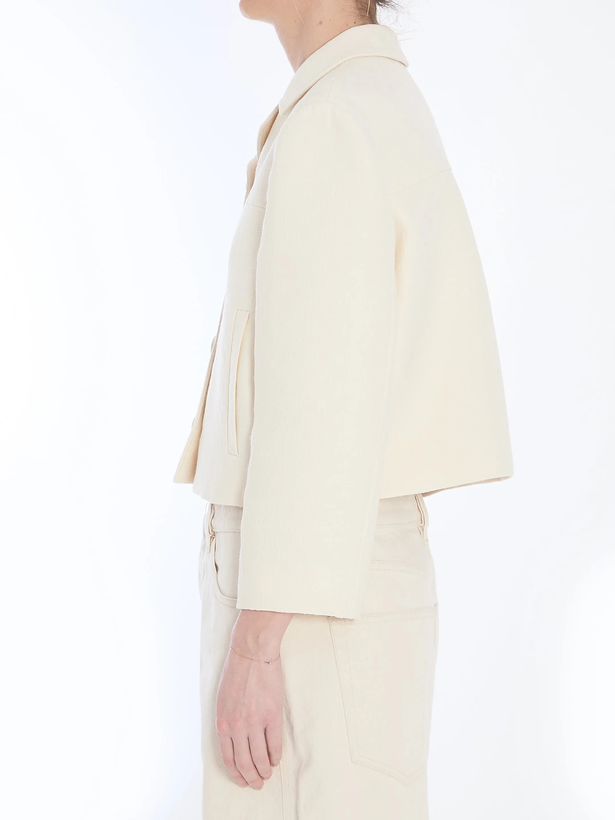 GG JACQUARD CROPPED JACKET sold by Lord & Taylor product image thumbnail 3