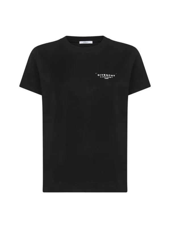 BLACK T-SHIRT WITH WHITE LOGO. made by Givenchy