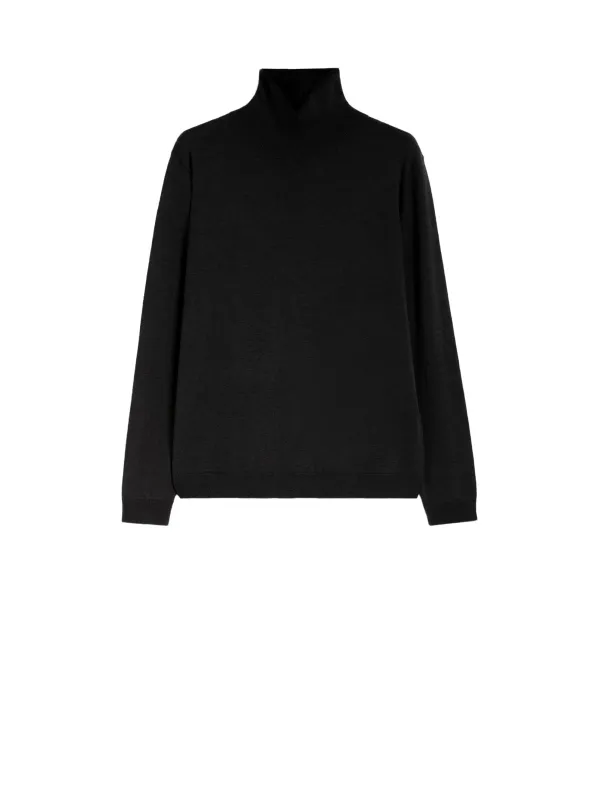 BLACK TURTLENECK SWEATER IN SILK AND WOOL sold by Lord & Taylor