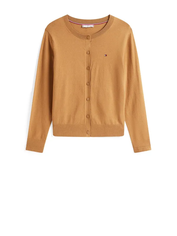 MUSTARD COLOURED CARDIGAN WITH BUTTONS AND LOGO. sold by Lord & Taylor