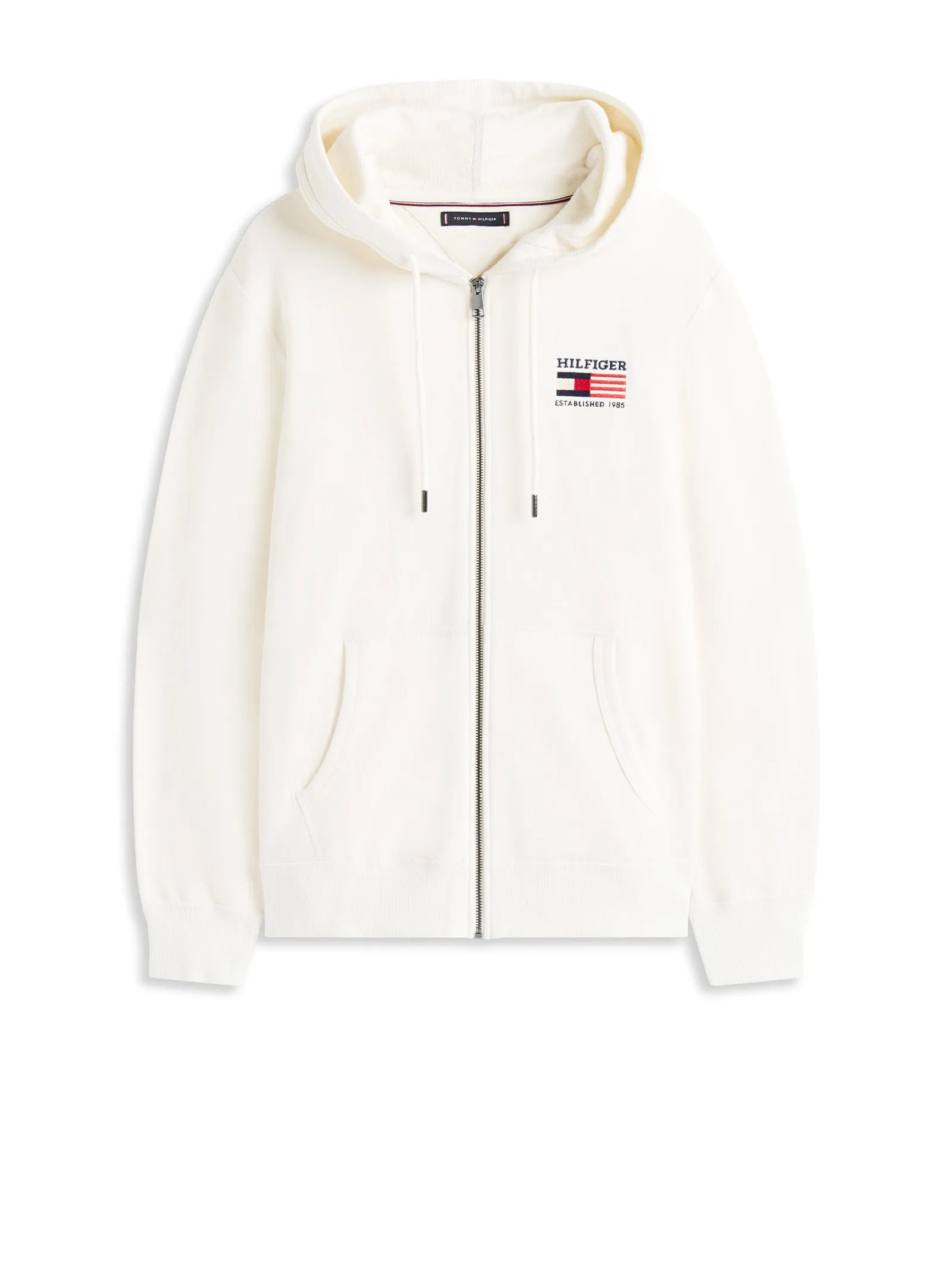 IVORY HOODIE WITH LOGO, FRONT ZIP CLOSURE sold by Lord & Taylor