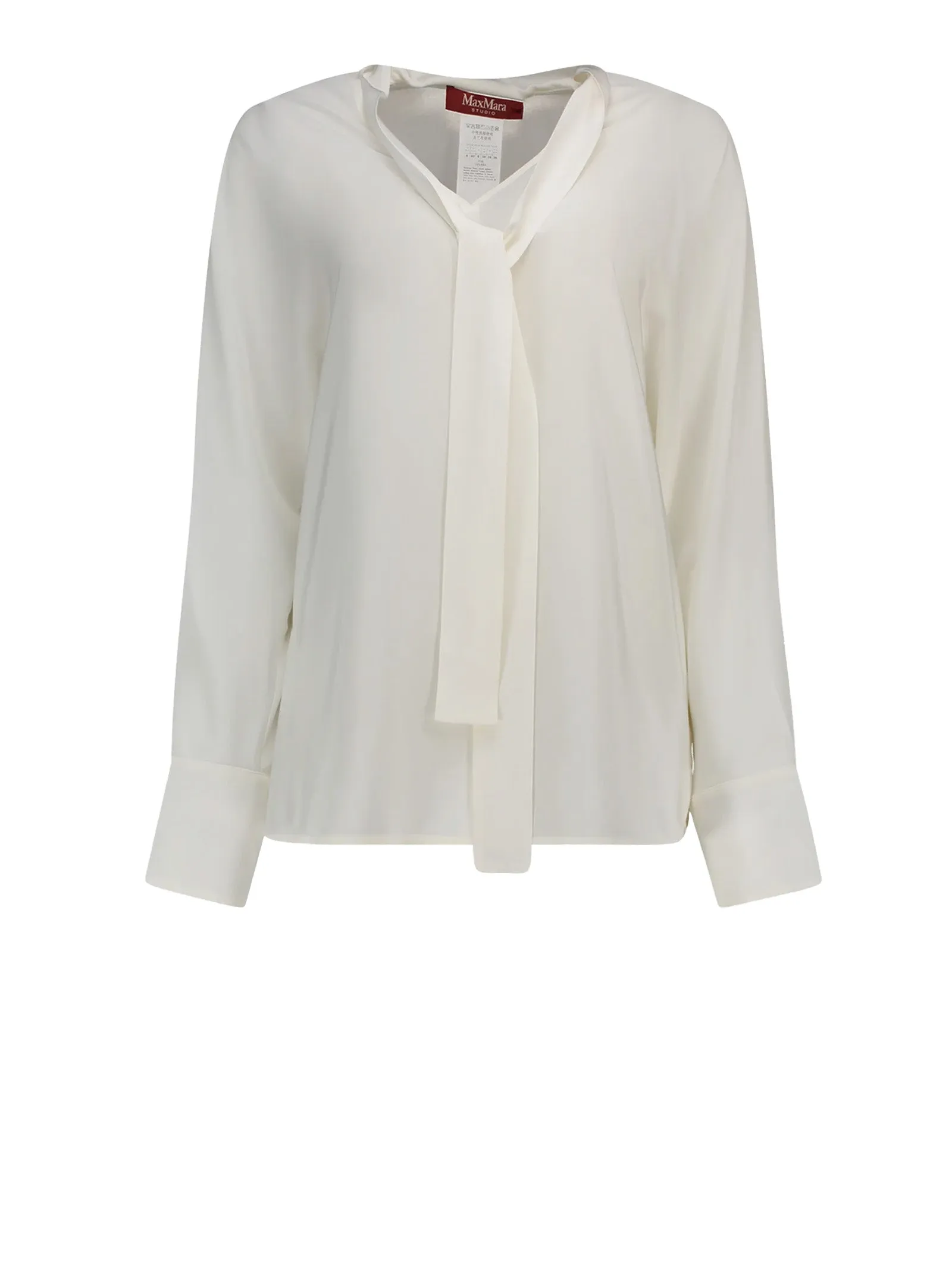 MAX MARA STUDIO WHITE LONG-SLEEVED BLOUSE sold by Lord & Taylor