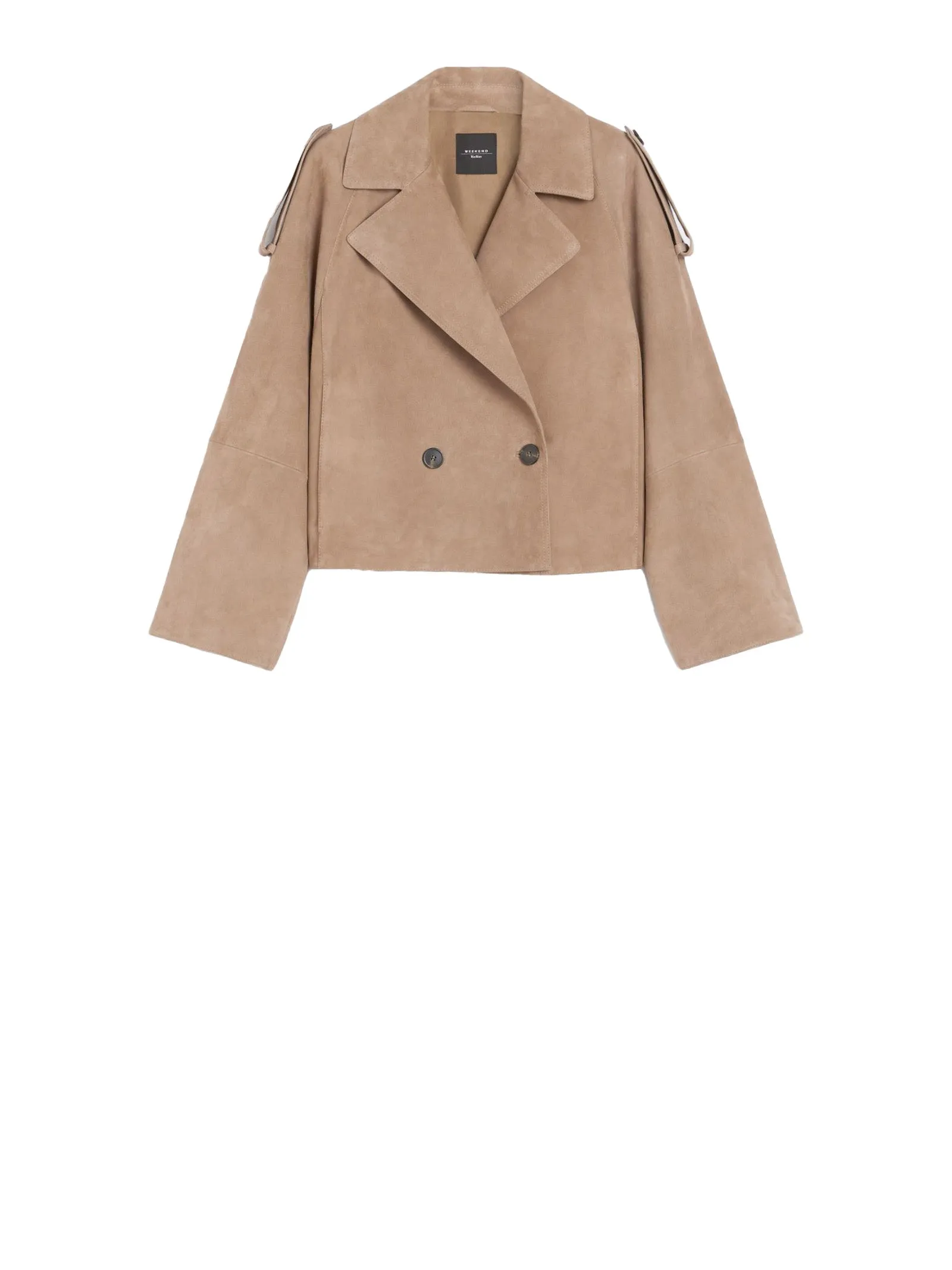 MAX MARA WEEKEND SHORT TRENCH COAT IN BROWN SUEDE sold by Lord & Taylor