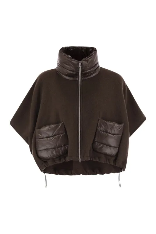 RESORT PONCHO IN WOOL AND CASHEMRE WITH ULTRALIGHT NYLON DETAILS sold by Lord & Taylor