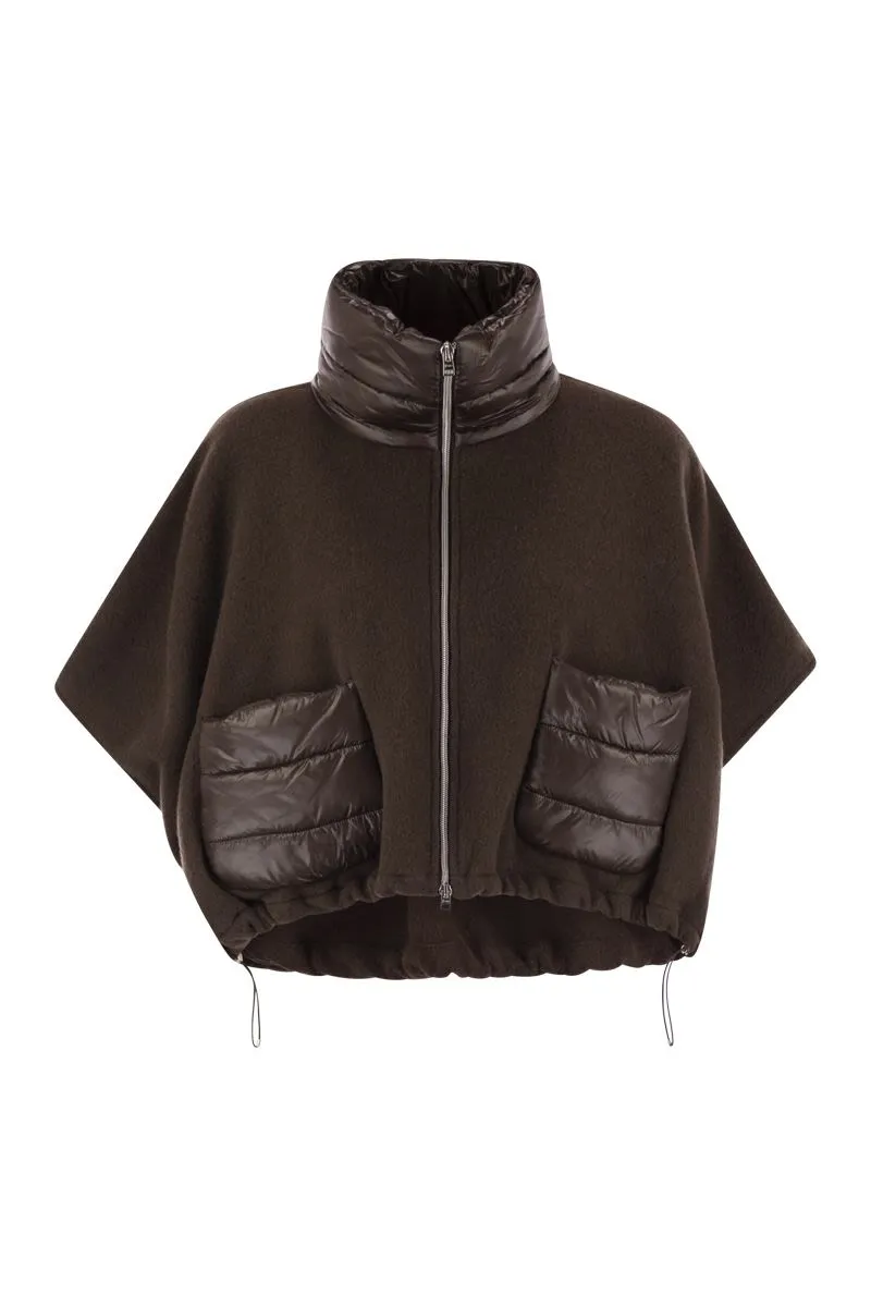 RESORT PONCHO IN WOOL AND CASHEMRE WITH ULTRALIGHT NYLON DETAILS sold by Lord & Taylor