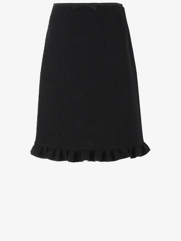 Wool Blend Skirt with Ruffles made by Valentino