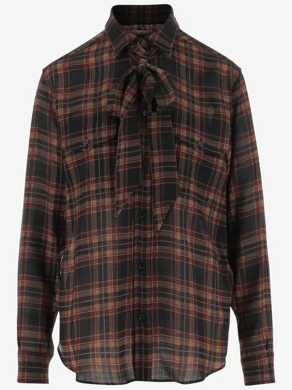 Cassandra Wool Tartan Lavallière Shirt sold by Lord & Taylor