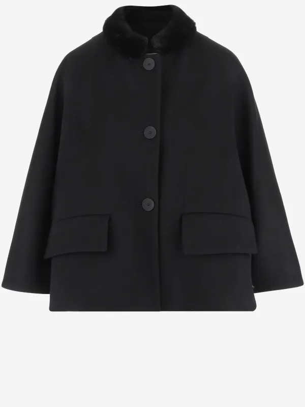 Wool Blend Jacket with Mink Fur Collar sold by Lord & Taylor