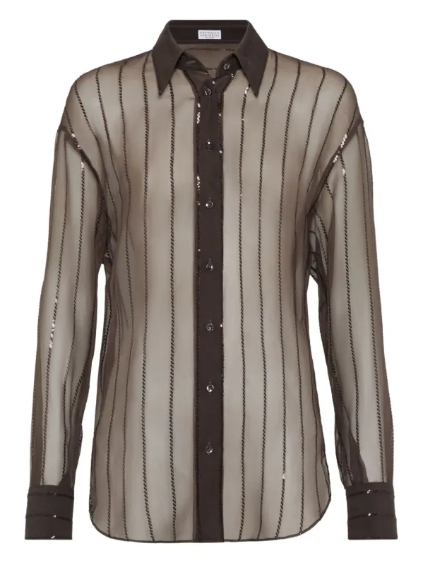 Brunello Cucinelli Shirts Brown sold by Lord & Taylor