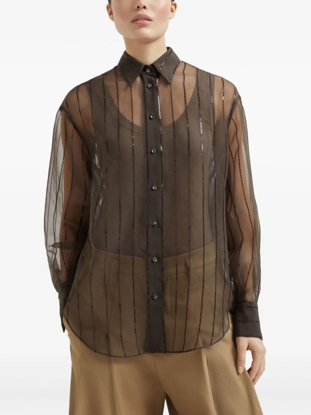 Brunello Cucinelli Shirts Brown sold by Lord & Taylor product image thumbnail 4