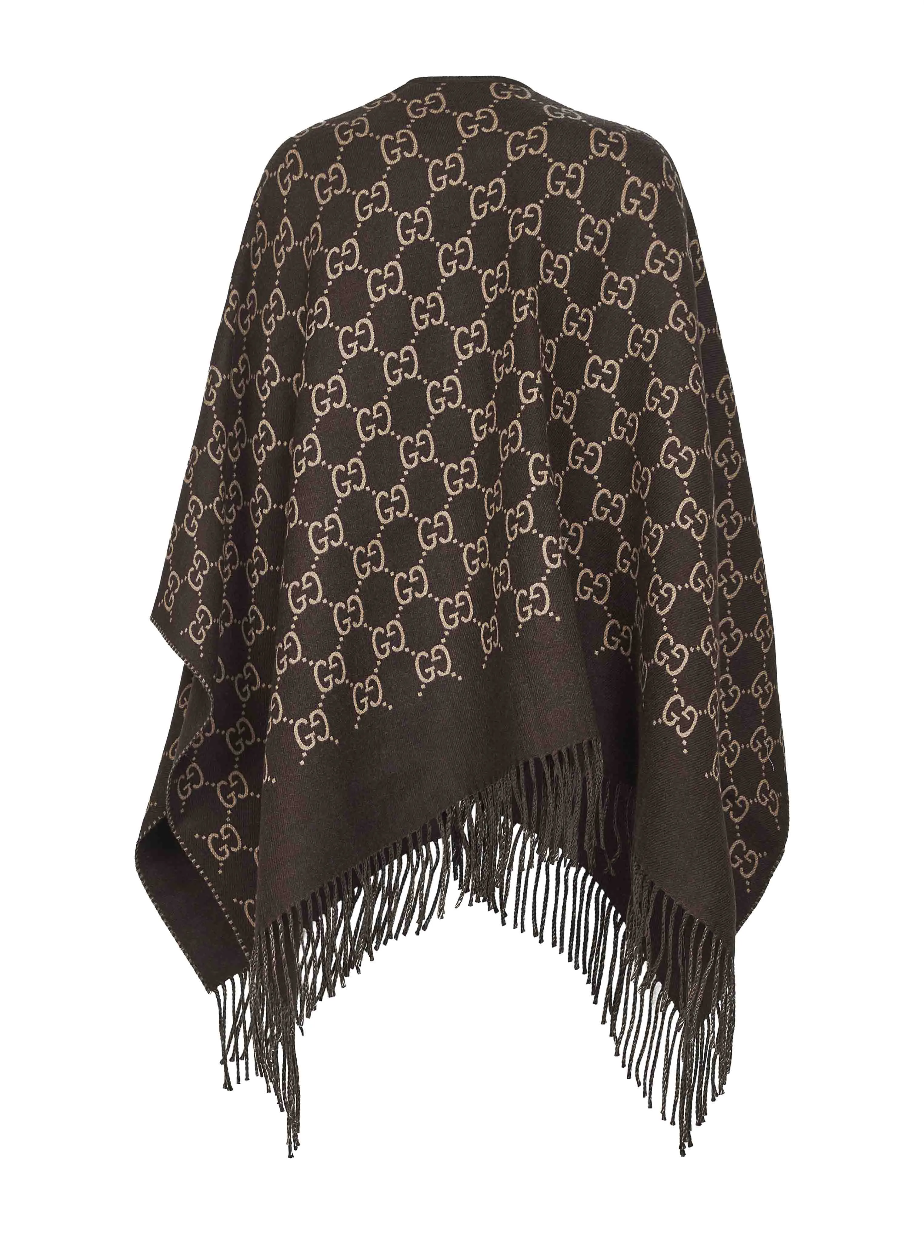 Brown GG Wool Jacquard Cape sold by Lord & Taylor product image thumbnail 2