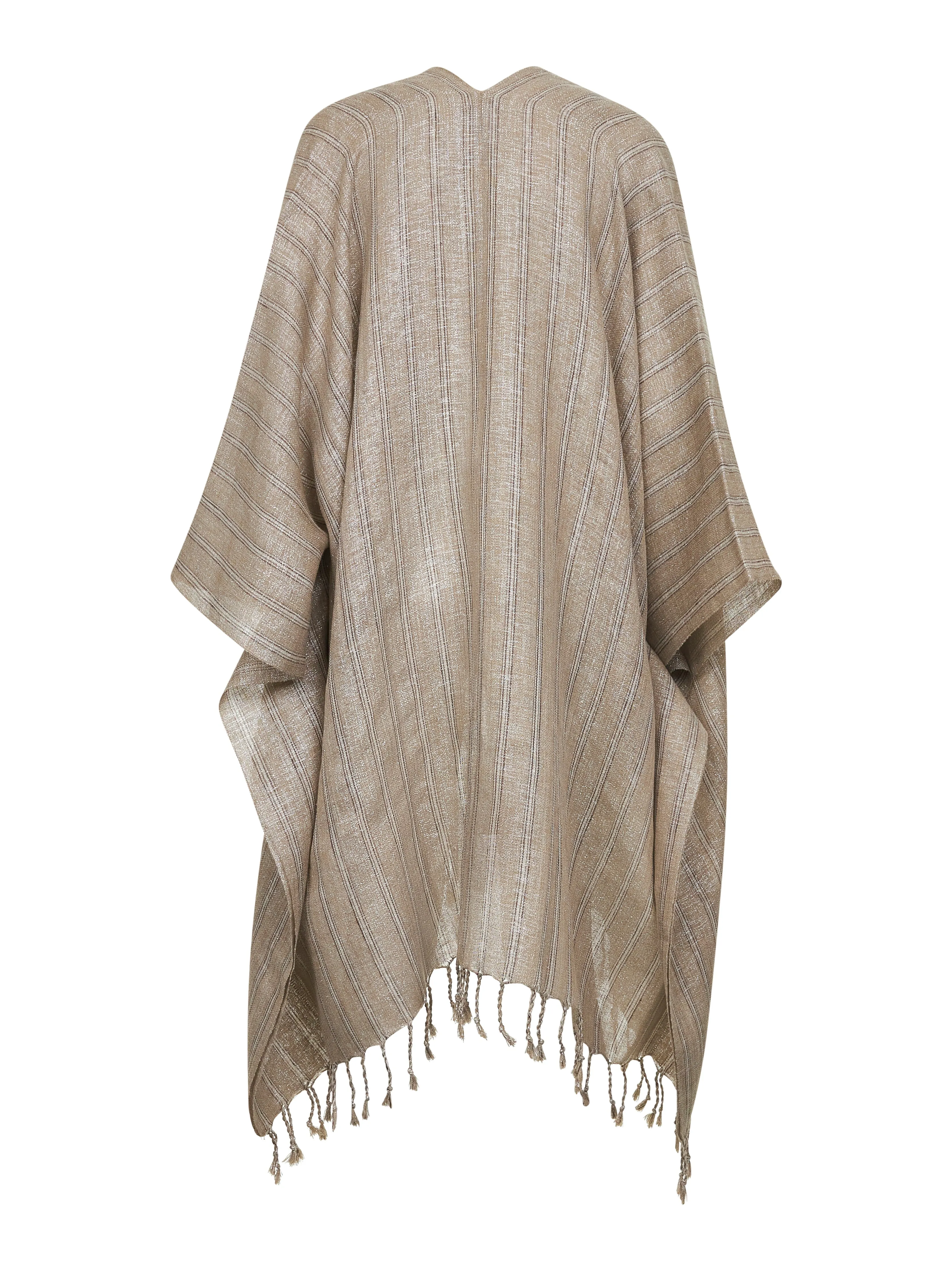 Beige Sparkling Striped Linen Cape sold by Lord & Taylor product image thumbnail 2