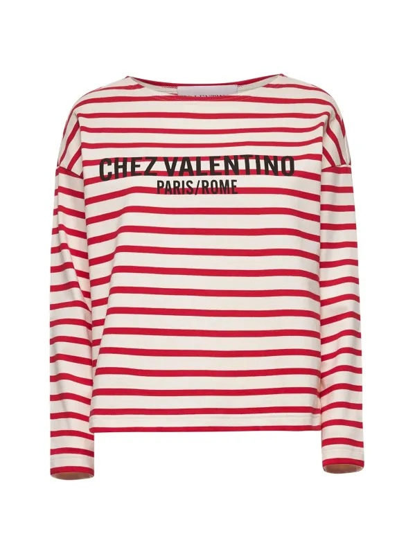 Ivory Striped Cotton Jersey T-shirt sold by Lord & Taylor