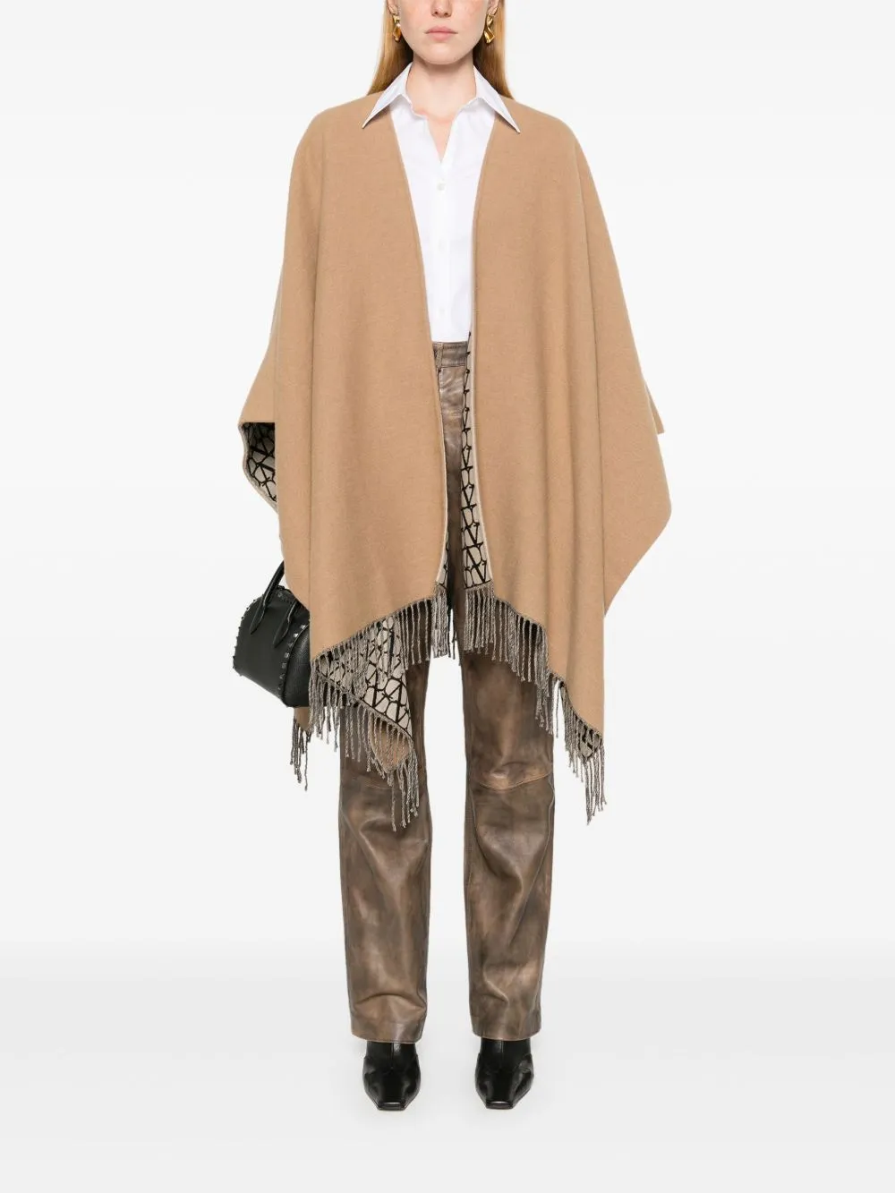 FRINGED DOUBLE PONCHO sold by Lord & Taylor product image thumbnail 4