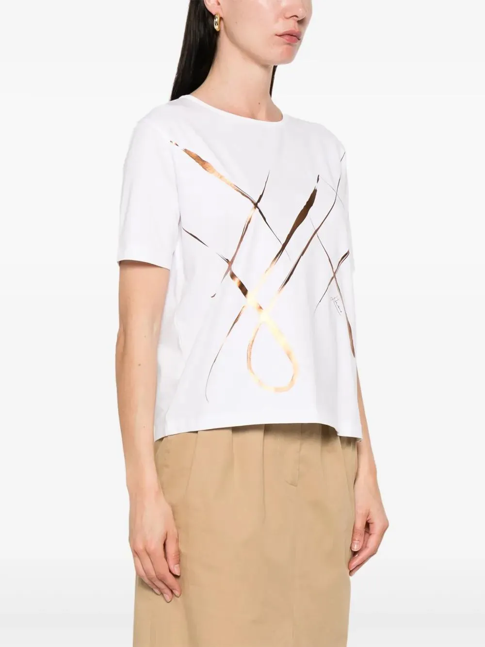 WHITE COTTON BLEND T-SHIRTS AND POLOS sold by Lord & Taylor product image thumbnail 3