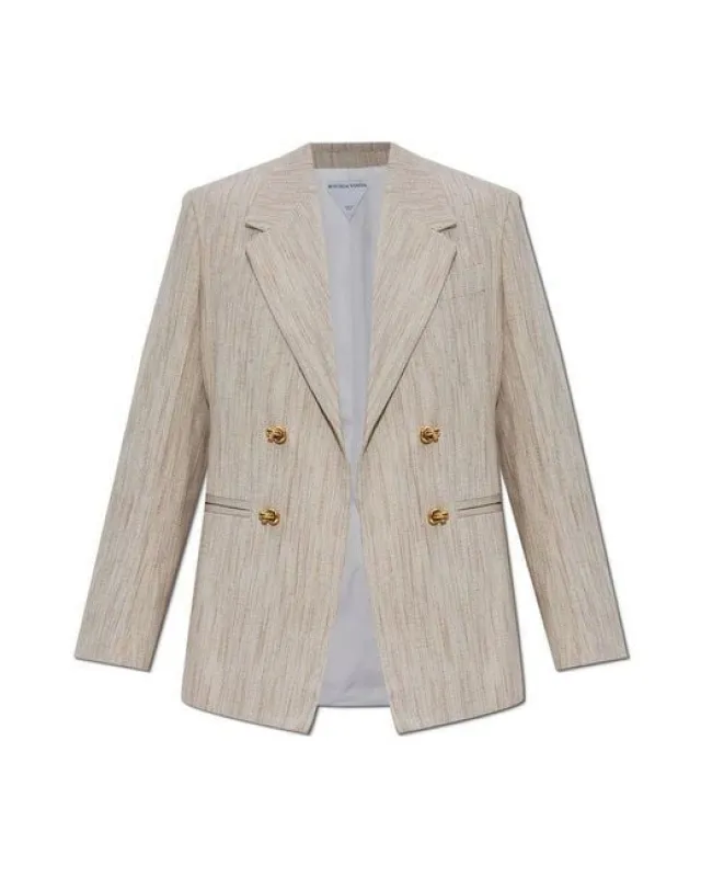 DOUBLE-BREASTED VISCOSE AND SILK JACKET sold by Lord & Taylor