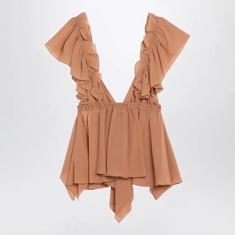 RUFFLED SILK TOP sold by Lord & Taylor product image thumbnail 2