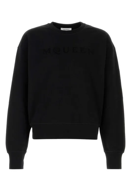 BLACK COTTON SWEATSHIRT made by Alexander McQueen